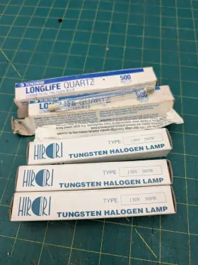 Abco 04478 5x Lot Nos Tungsten Halogen Security Lamp Bulbs Double Ended 500w 130v