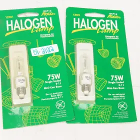 04716 Abco 4716 120v 75w Halogen Lamp Light Bulb E-11 Mini-can Base Lot Of 2