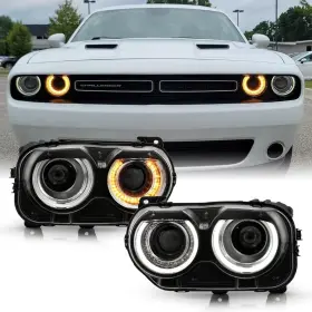 Acanii 192925061911 Led Drl Projector Headlights For 15-22 Dodge Challenger - Pair