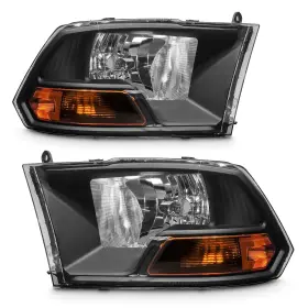 Adcarlights 784529194722 For 2009-2012 Dodge Ram 1500 2500 3500 Pickup Dual Cab Trims Headlights Chrom