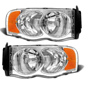 Adcarlights Ad-dpu0002885 Headlight Assembly Compatible With 2002-2005 Dodge Ram 1500/03-05 2500 3500