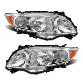 Adcarlights Tcr0009885 For 2009 2010 Toyota Corolla Headlight Assembly Compatible With 09 10 Corolla