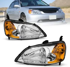 Als As-hci0001885 As Headliaght Assembly Compatible With 01 03 2001 2002 2003 Honda Civic