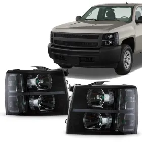 02hla4537csw-adpfba Andplay Led Bar Headlight Assembly Compatible With 2007-2013 Chevy Silverado