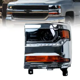 16-18xflslddd Autnze Hid/xenon Headlight Assembly Compatible With 2016 2017 2018 Chevy Silverado 1