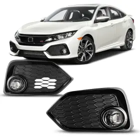 Autofree Af30-0630-09w Led Fog Lights Fit For Honda Civic Hatchback/si 2017 2018 2019 Lamps Asse