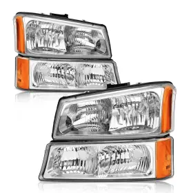 Axlaha 17138 2003 2004 2005 2006 Chevy Silverado Headlights Assembly For 03 04 05 06 Chevy