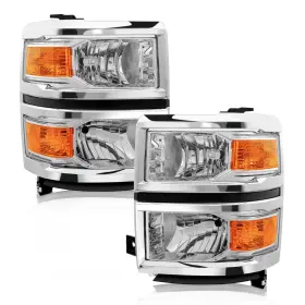 Axlaha 20933725 For 2014-2015 Chevy Silverado 1500 Pickup Headlights Assembly Halogen Fa