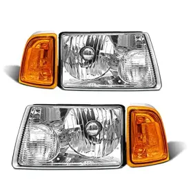Axlaha Axl-frg0001885 Headlights Assembly Compatible With 2001-2011 Ford Ranger Chrome Housing Amber