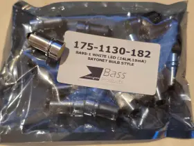 175-1130-182 Bass Products Ba9s-1 20 Pcs White Led Bayonet Lamp 24lm 19ma