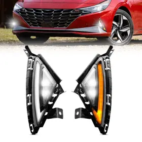 Boxlight Hy-1044l Led Fog Lights Compatible With 2022-2024 Hyundai Elantra Drl Turn Signal