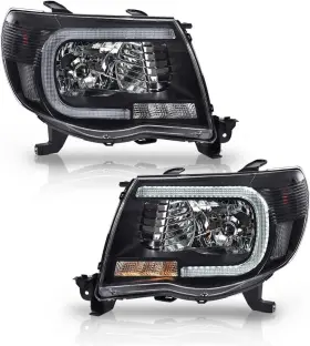 02hla2036cbw Branded Led Drl Headlights Assembly Compatible With Toyota Tacoma 2005-2011 Clear Lens B