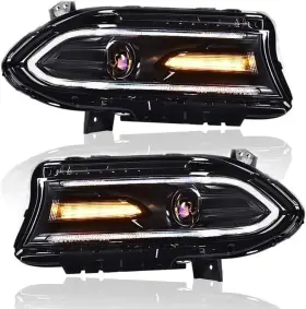 Branded 02hla3737abk-pit Headlight Assembly Compatible With Dodge Charger 2015 2016 2017 2018 2019 2020