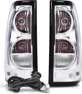 02rla4501aww-tnxj Branded Tail Lights Assembly Rear Brake Lamps With Harness Fit 2003-2006 Chevy Silverado 15