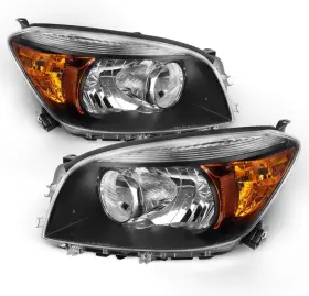 Branded 9-e1tra06bk Oe Factory Style For 06-08 Toyota Rav4 Xa30 Black Bezel Headlight Headlamps Repl