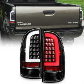 Ac-a-o-tt05-lbled-bk Branded For Light Bar Design 2005-2015 Toyota Tacoma Pickup Black Housing Led Tail Lig