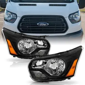 Ac-h-j-ftsit15-oe-bk-l Branded R For Halogen Type 2015-2023 Ford Transit 150 250 350 350hd Factory Black Headl