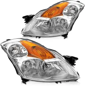 Axl-nal0007885y Branded Headlight Assembly For 2007 2008 2009 Nissan Altima Sedan 4-door Chrome Housing