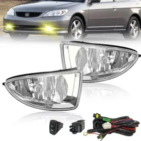 Branded Bona-hd-661-new Fog Lights Compatible With 2004-2005 Honda Civic 2/4dr 1 Pair Bumper Lamps W