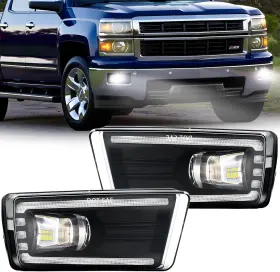 Ch-cv-652l2 Branded Led&drl Fog Lights For 2007-2015 Chevy Silverado Suburban Avalanche/tahoe/gmc S
