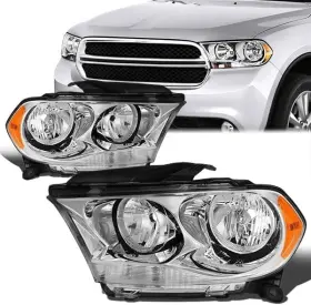 Branded D56703s Headlights Assembly Compatible With 2011-2013 Dodge Durango Factory Style Chro
