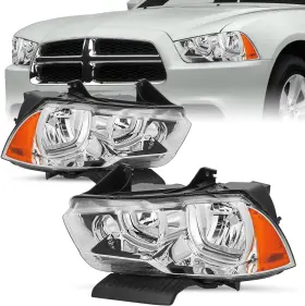 Branded De11-14 Headlight Assembly Set Compatible With 2011 2012 2013 2014 Dodge Charger Replace