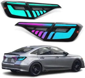 Dy-sy-2021a-rgb Branded Tail Lights Compatible With 11th Gen Civic 2022-2024 Sedan W Animation Drl/seq