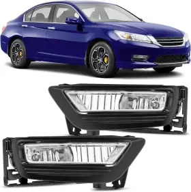 Fog-e45 Branded Fog Lights Assembly Compatible With 2013 2014 2015 Honda Accord 4-door Sedan W