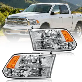 Hl-0004 Branded Headlight Assembly Compatible With 2009-2018 Dodge Ram 1500/2010-2018 2500