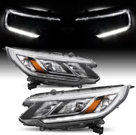 Branded Hl-15-16cr-v Led Drl Headlight Assembly Pair Fit 2015 2016 Honda Crv Factory Halogen Oe Sty