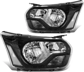 Hl-oh-ftsc15-bk-cl1 Branded Pair Of Headlight Assemblies Compatible With Ford Transit 150 250 350 2015-2023