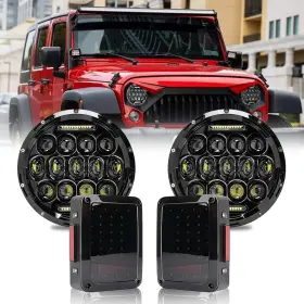 Branded Jhl-th2k-02-blk Head Lights And Tail Wrangler Jk/tj/lj 1997 2020 Jk Jku 2007 2018 Plu