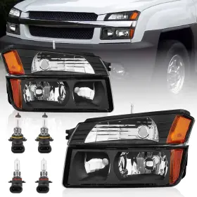 K105gg104kkj5 Branded Headlight Assembly Compatible With 2002-2006 Chevy Avalanche Body Cladding