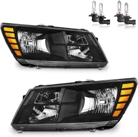 Branded Ksh-dgjn0906 Pair Of Headlights Assembly For 2009-2020 Dodge Journey Headlamp Replacement Bla