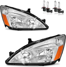Ksh-hdac0300 Branded Pair Of Headlights Assembly For 2003-2007 Honda Accord Sedan/coupe 2005-2007 Hy