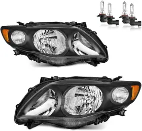 Ksh-tycr0906 Branded Headlights Assembly With Bulbs For 2009 2010 Toyota Corolla Halogen Headlamp Rep