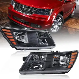 M1021001 Branded Pair Headlight Assembly Compatible With 2009-2020 Dodge Journey Headlights Head