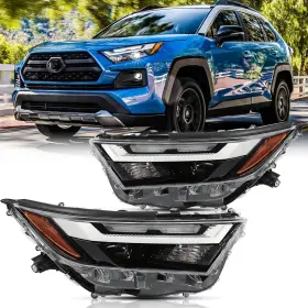 Saf-tyt-045101-fba Branded Headlights Assembly Pair For 2022 2023 2024 Toyota Rav4 Headlamps With Halogen Turn