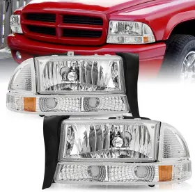 Td-hl-de-da-97 Branded Headlight Assembly Set Fits For 1997-2004 Dakota / 1998-2003 Durango And Bumper Li