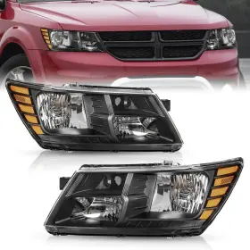 Branded Td-hl-de-jy-09 Headlight Assembly Set Fit For 09-20 Dodge Journey Driver And Passenger Side Bl