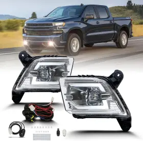 Branded Th-cv-568l Led Fog Light Compatible With 2019-2023 Chevy Silverado 1500 2500hd 3500hd Front