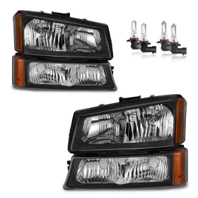 Brisunshine Remysg0brkn Headlights Assembly For 03-07 Chevy Silverado 03-06 Avalanche 1500/2500 Headlamp