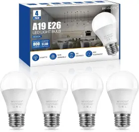 Brvhozx 663899946189 A19 Led Light Bulbs 9w Daylight White 6000k 800lm With E26