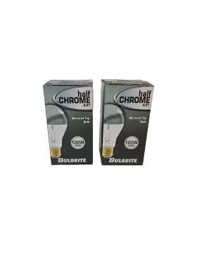 Bulbrite 100a21ahm 712110 100 Watt A21 Half Chrome Bulbs Pack Of 2