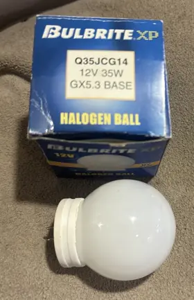 Bulbrite Q35jcg14 Halogen Ball Light 12v 35w Gx5.3 Base White 1-3/4 Inch Dia New