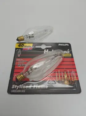 40f10-1 Bulbsandbatteries 128882156477 2 Replacement Philips 40f10-1/2/hal/cl 120v - 40 W Stylized Flame Candelabra
