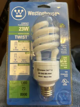 37351 Bulbsandbatteries Westinghouse Bulb 23w 120v Twist