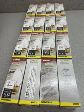 Bulbsandbatteries S3232 16 Bulbs Satco 40w 120v Lot Of Torpedo Clear 370 Lumens Incandescent