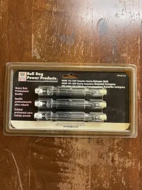 110-130v Bull Dog Power Products P10174 Heavy Duty Industrial 500w Tungsten Quartz Halogen Bulb 3-pack 110-130v Bull Dog Power Products P10174 Heavy Duty Industrial 500w Tungsten Quartz Halogen Bulb 3-pack