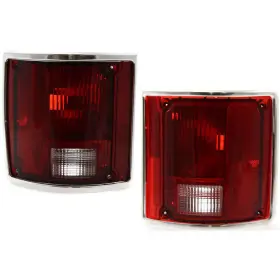 Carlights360 712885176854 Fits Chevy Pickup Tail Light 1978-1991 Pair Driver And Passenger Side Chrom
